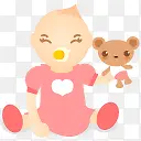 婴儿图标粉红色的baby-icons