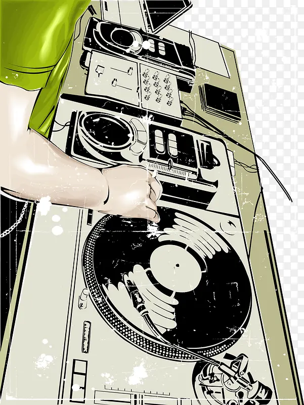 音乐DJ卡通风格人物