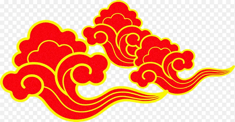 红色祥云金边中国风