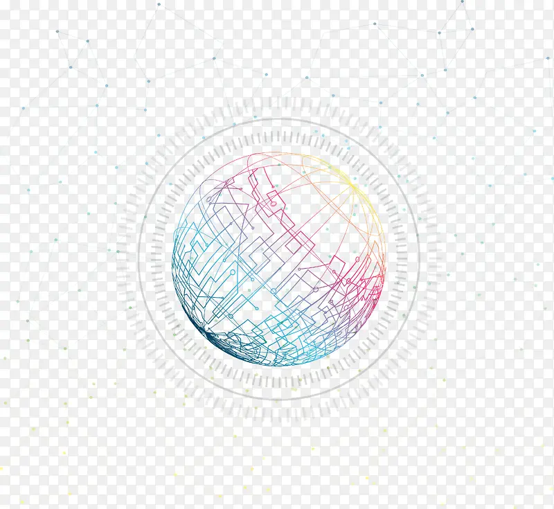 线条包裹的科技感地球