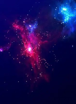 红色蓝色星光宇宙银河合成