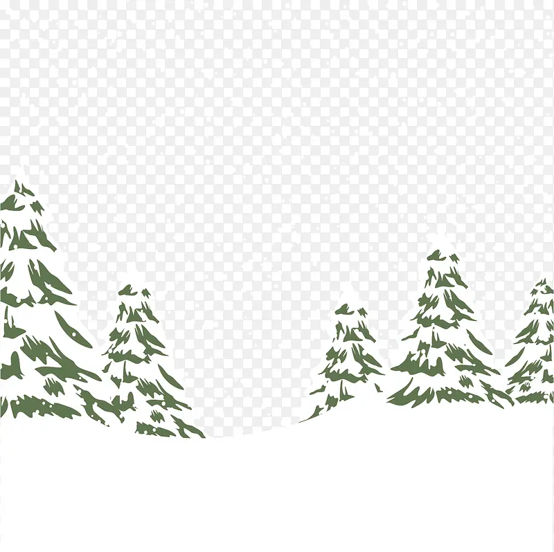 树木雪景矢量初雪素材