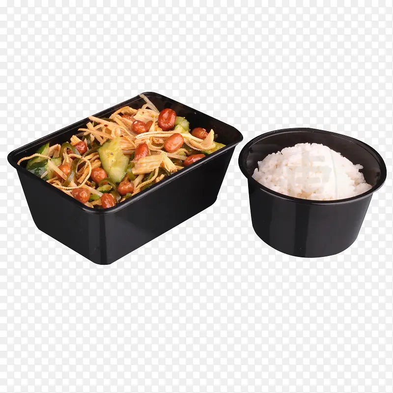 米饭搭配炒菜餐饮素材
