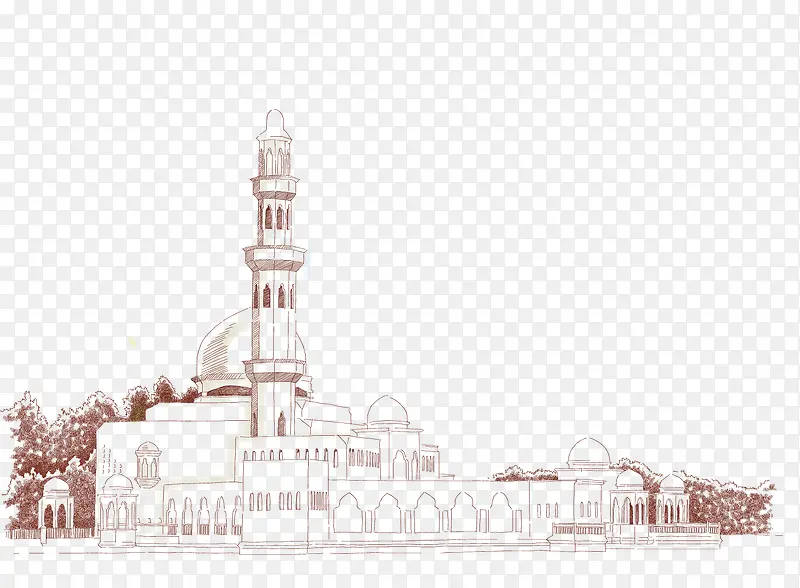 伊斯兰穆斯林教堂素描