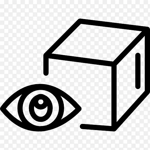 眼睛和一个立方体图标