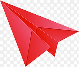 红色卡通折纸飞机