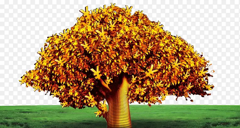 创意金色的树