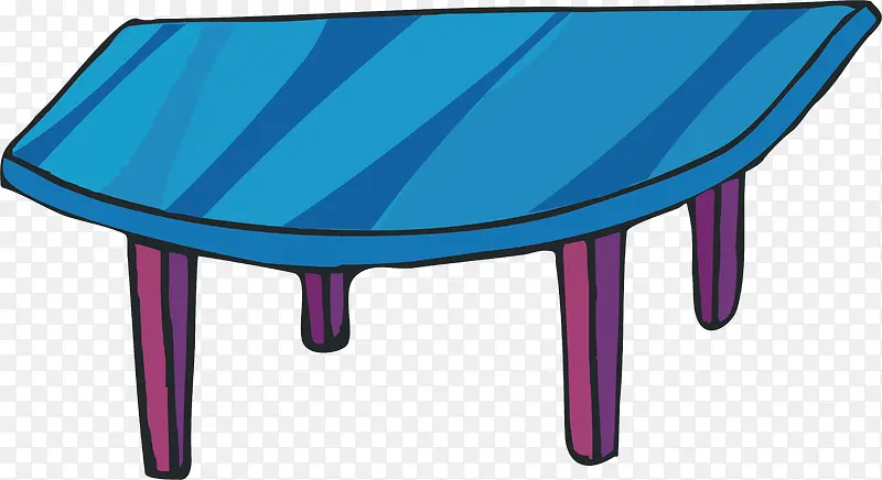 蓝色桌子