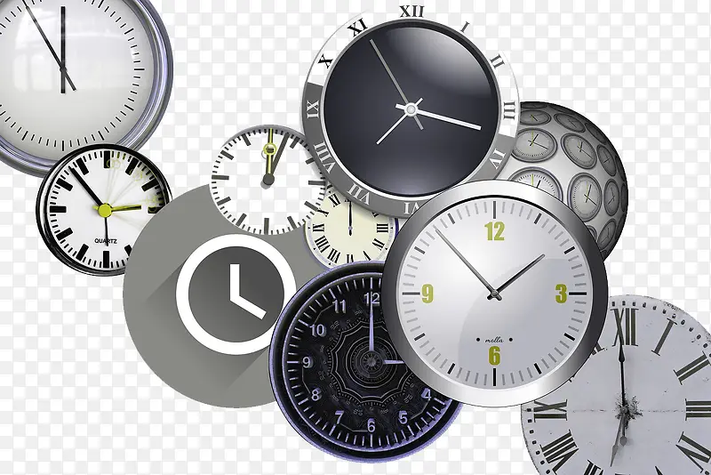 灰色时钟手表图