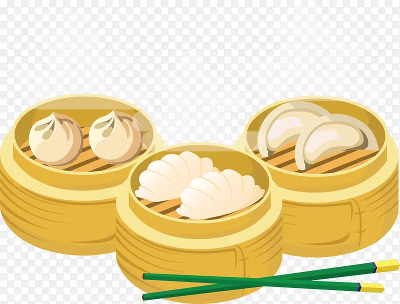 三笼蒸饺