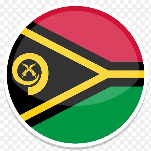 瓦努阿图平圆世界国旗图标集