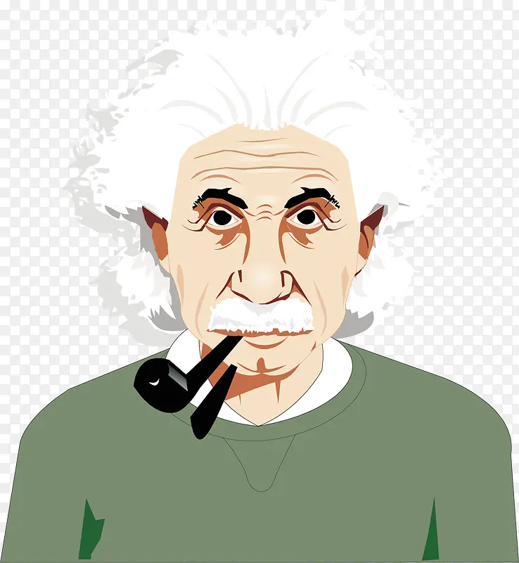 爱因斯坦 手绘 插画 矢量图