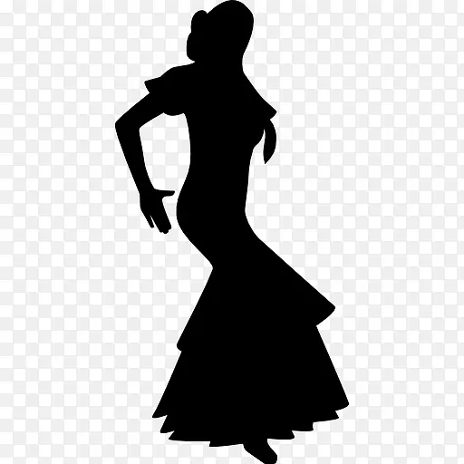 弗拉门戈的女人剪影图标