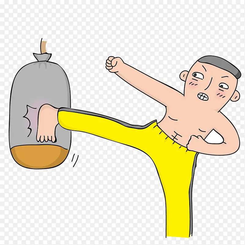 打沙袋的男孩