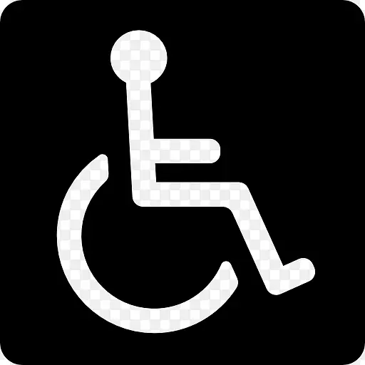 残疾人信号黑平方图标