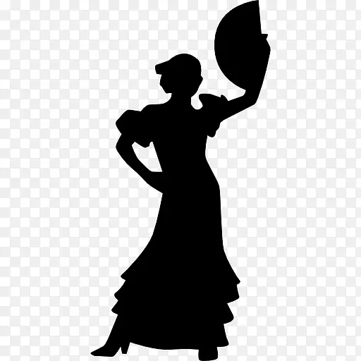 弗拉门戈的女人女性剪影跳舞图标