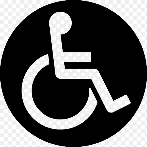 无能感轮椅圆形标志图标