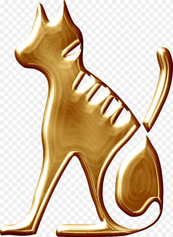 金色猫雕塑
