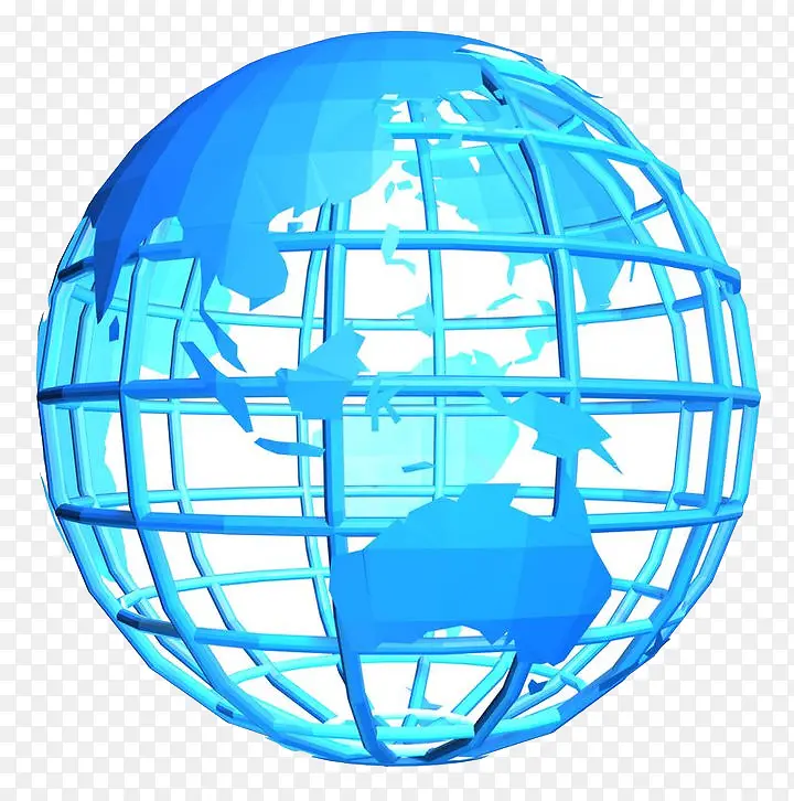 蓝色圆形地球框架