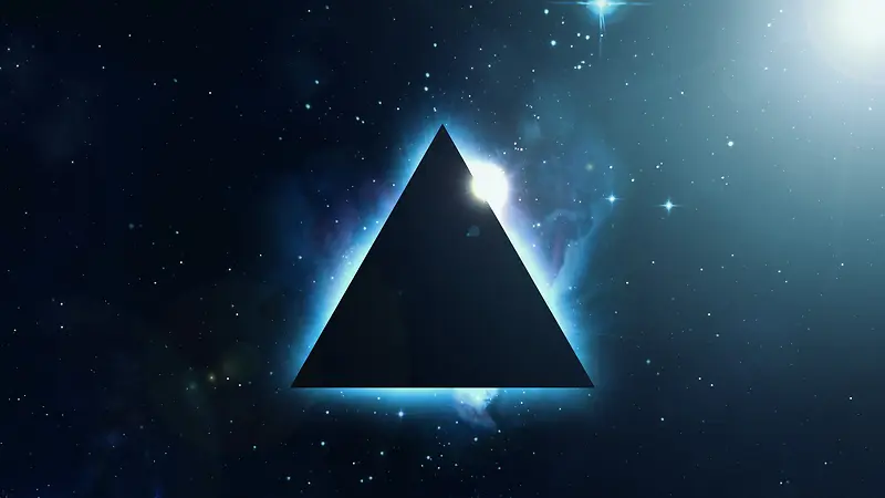黑蓝极星空发光三角形