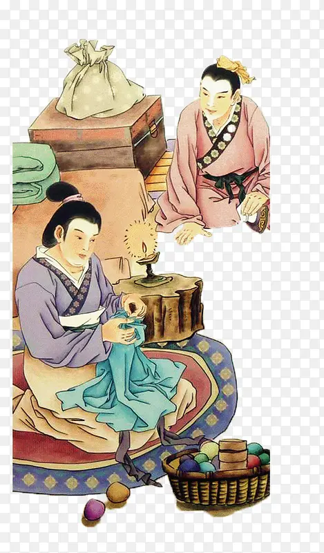 中国风游子吟感恩母亲节插画