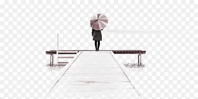 木桥上的背影