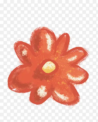 手绘橘红色创意雏菊