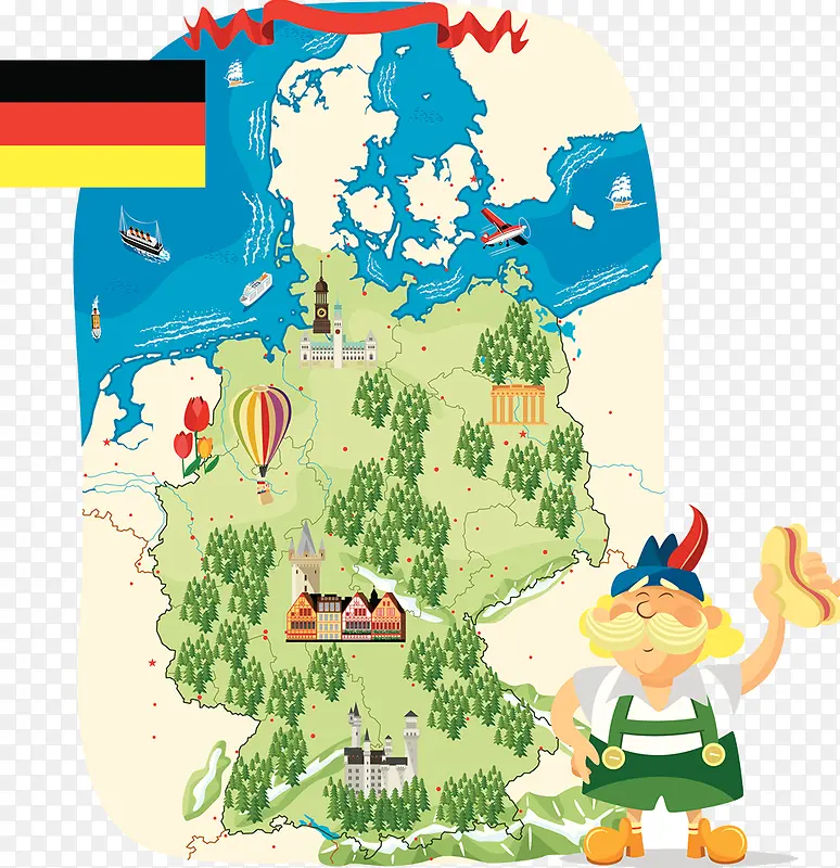 德国手绘地图