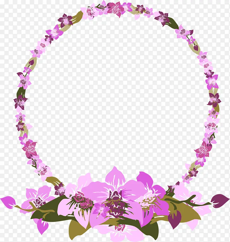 紫色清新花圈