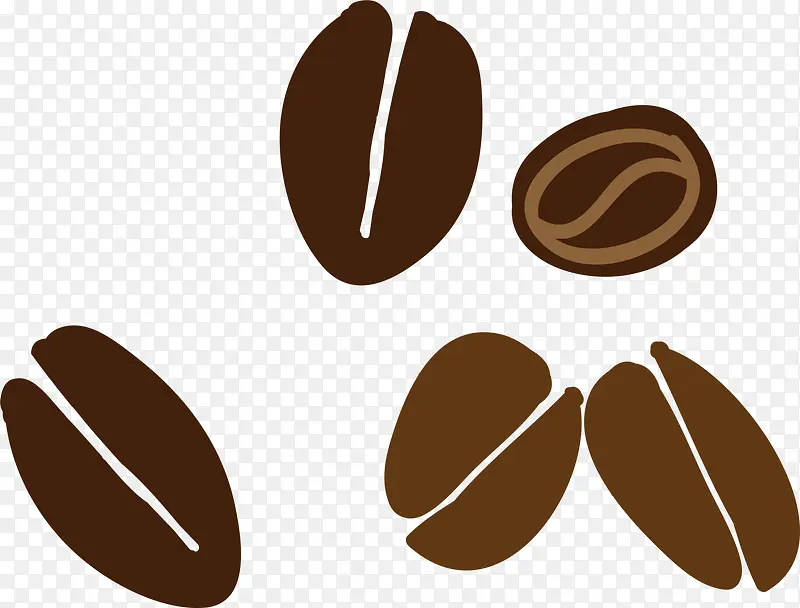 褐色卡通咖啡豆