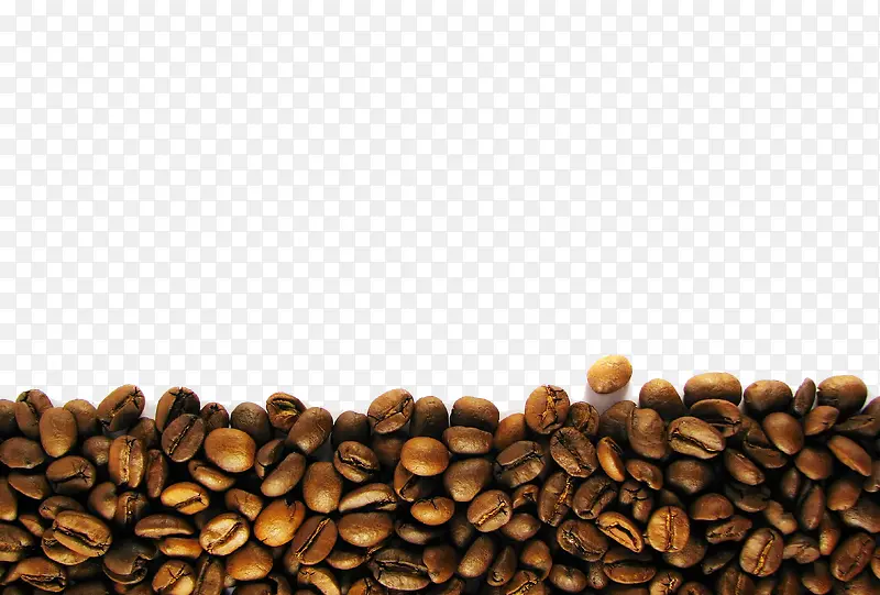 平铺着的咖啡豆