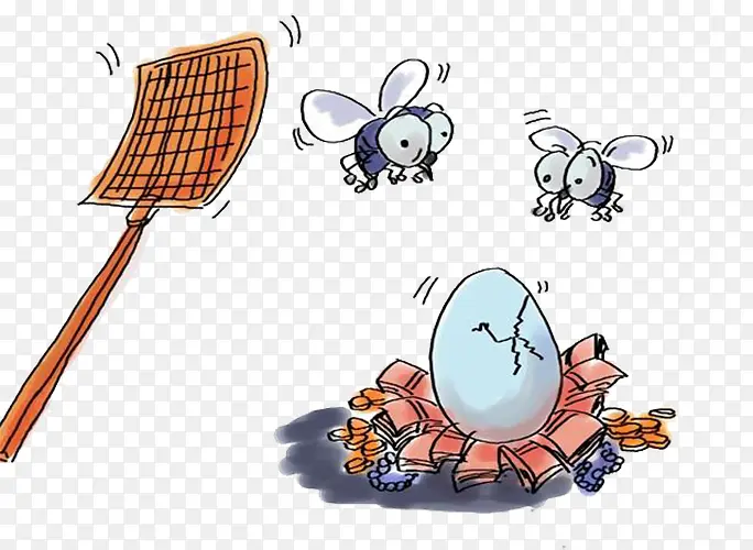 “苍蝇不叮无缝的蛋”反腐漫画