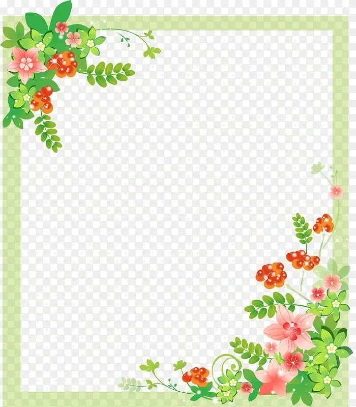 绿色花朵边框