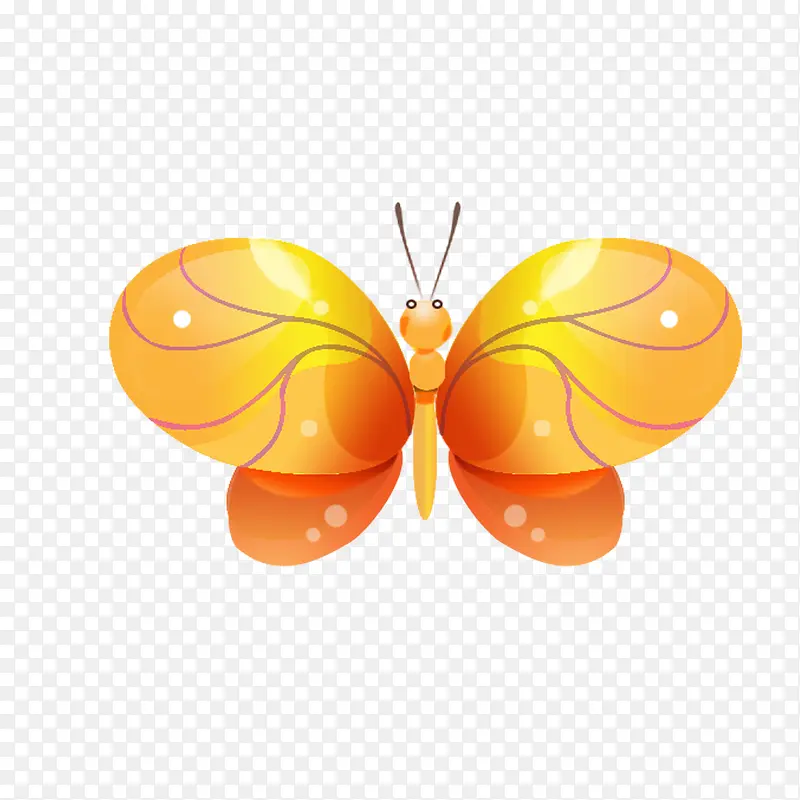 黄色3D蝴蝶