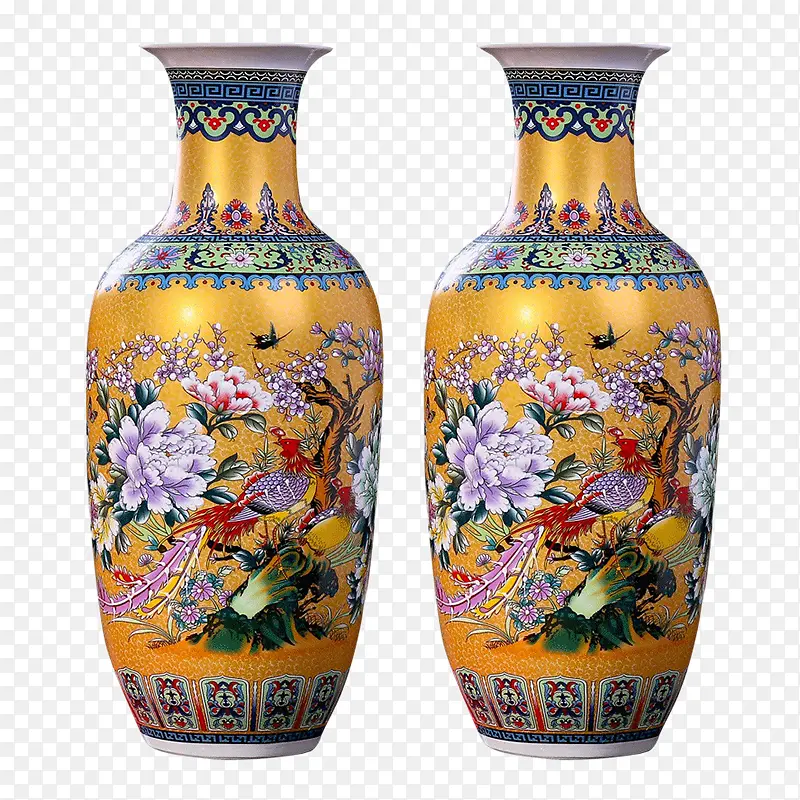 景德镇陶瓷金色花朵瓷器