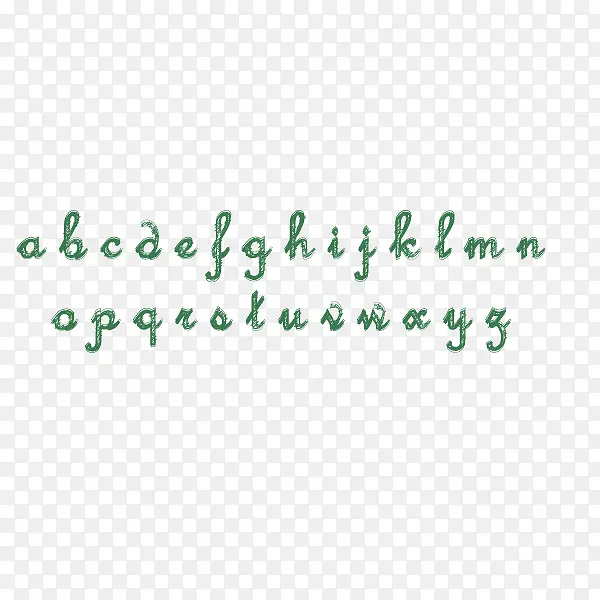小写字母 绿色 粉笔字