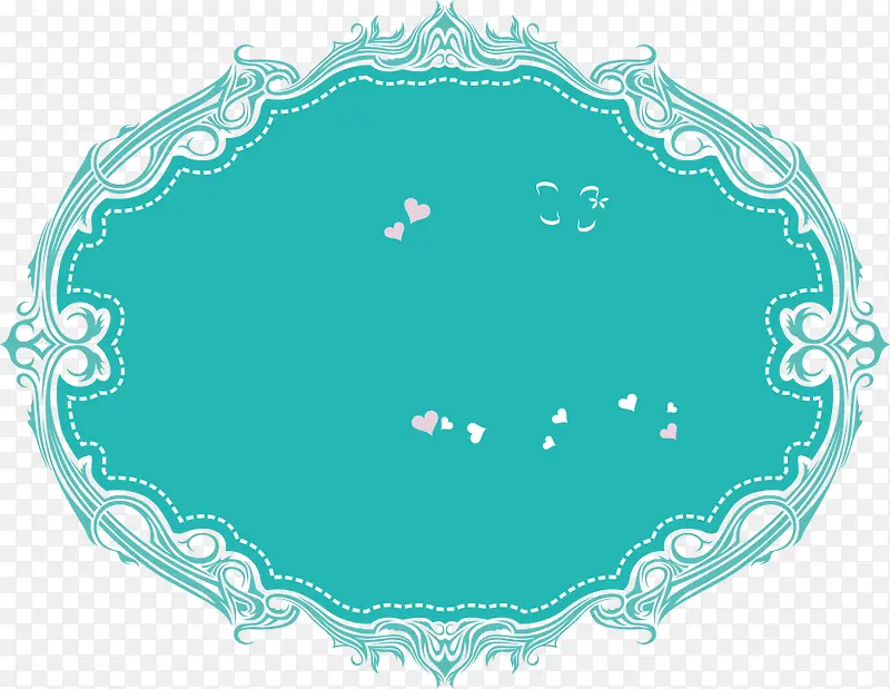 矢量青色花纹logo