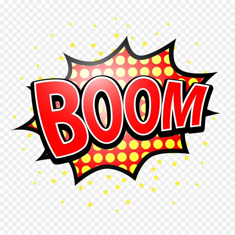 boom闪烁文字气泡