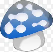 蓝色卡通点状蘑菇