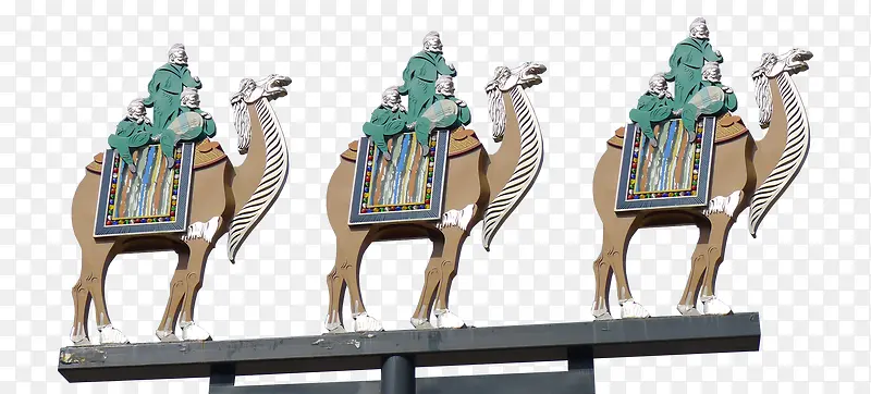 沙漠骆驼雕像免抠装饰素材