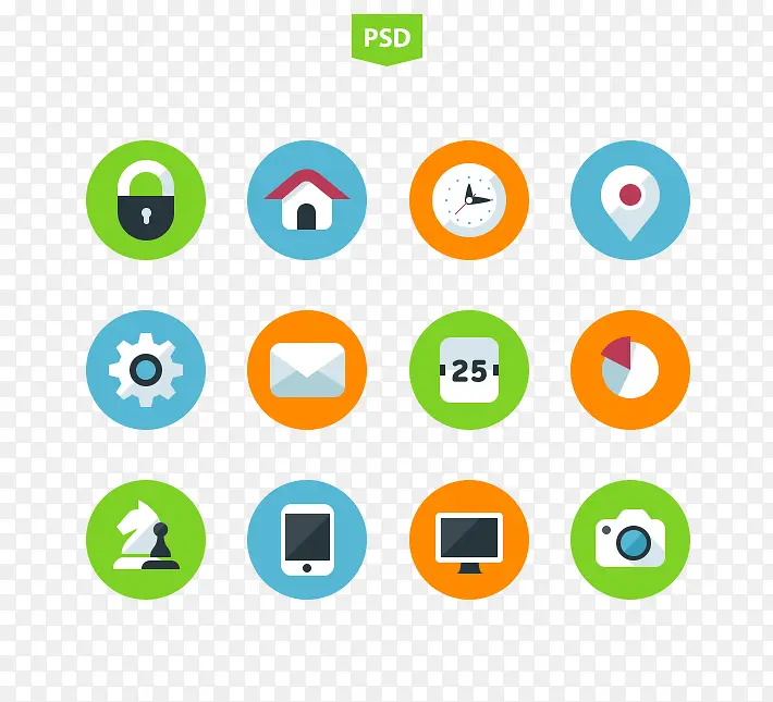 圆形APP界面图标合集PSD
