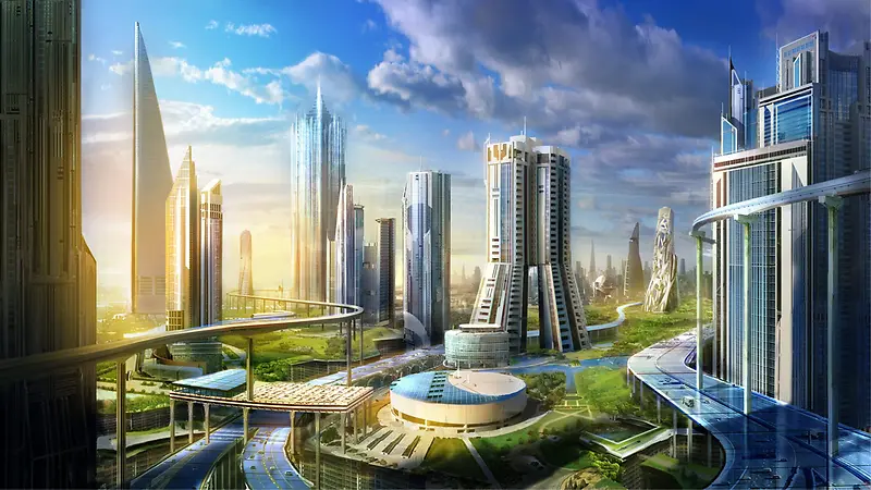 未来科幻城市插画