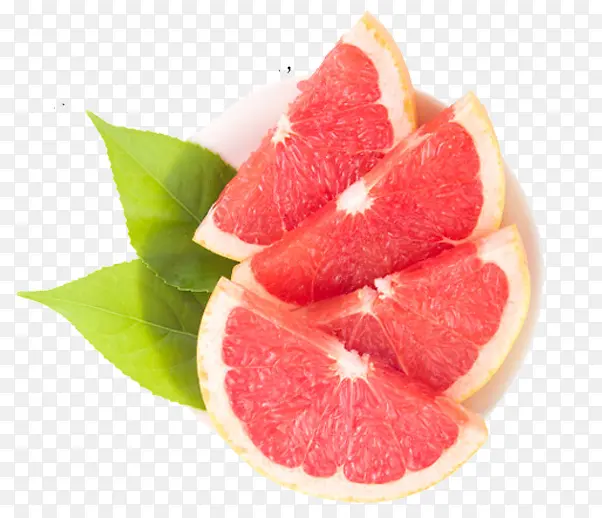 摆放的切片柚子