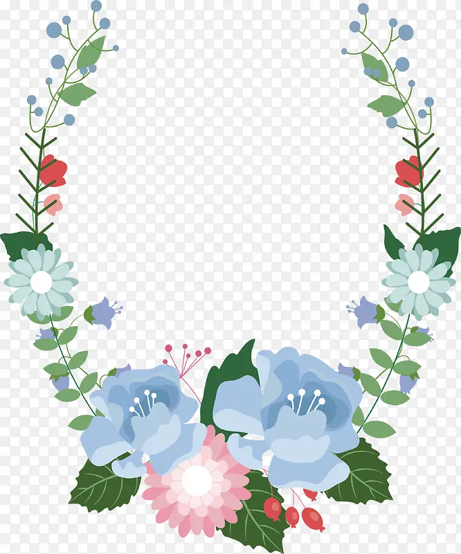 蓝色玫瑰装饰框