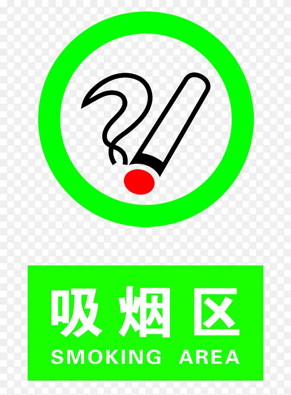 吸烟区醒目标志提示牌