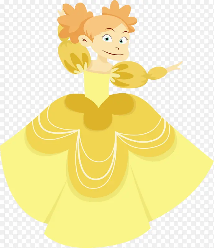 黄色公主裙女孩