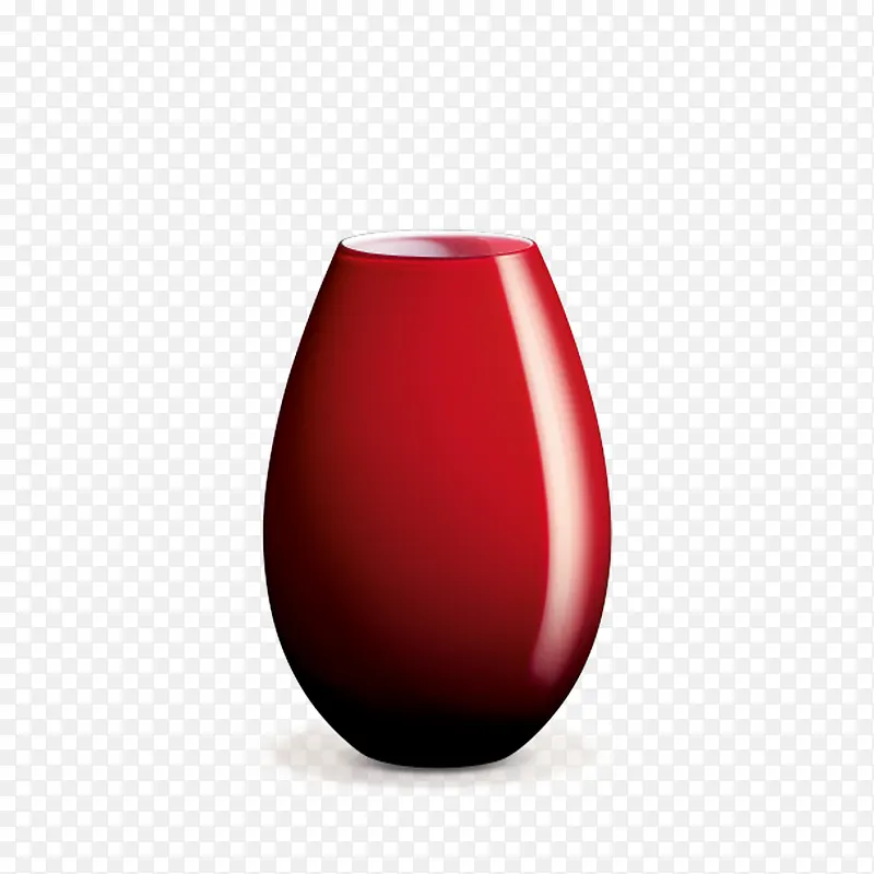 红色陶瓷花瓶装饰