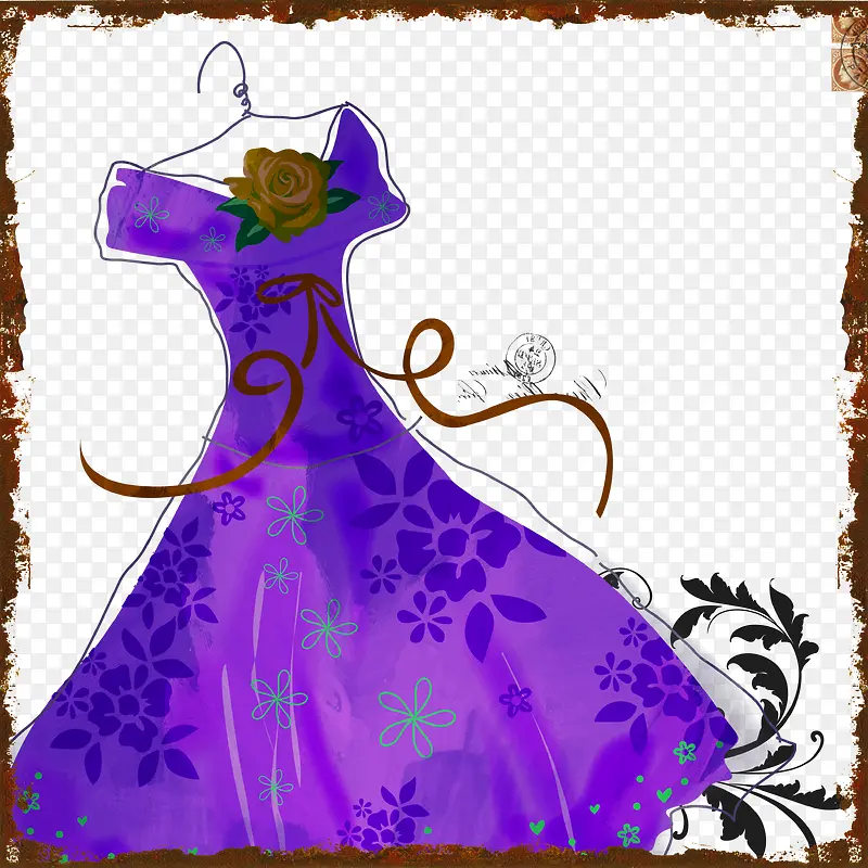 紫色唯美公主裙素材背景
