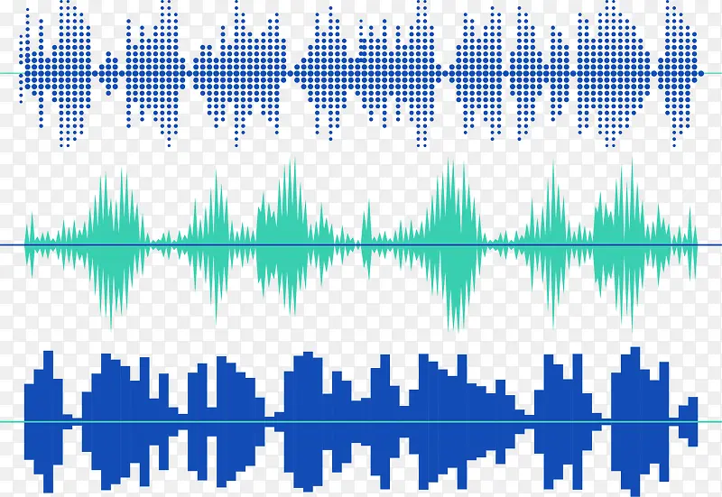 蓝色波点声音识别图形