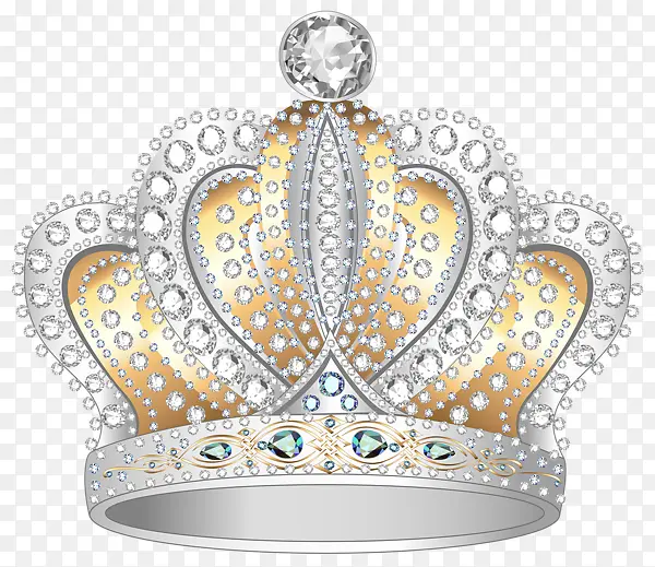 手绘钻石银色皇冠